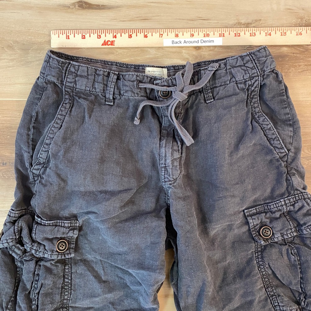 Lucky Brand Cargo Shorts Mens Size 30 Gray Cotton Drawstring Utility Pockets - Picture 2 of 5